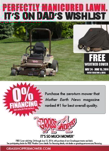 Father's Day Free Zero Turn Mower Cover